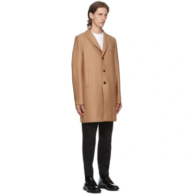 Shop Harris Wharf London Tan Pressed Boxy Coat In 441 Tan