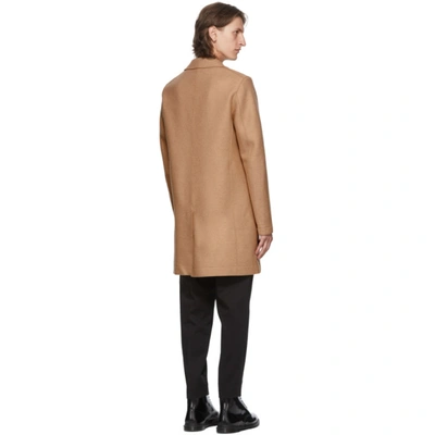 Shop Harris Wharf London Tan Pressed Boxy Coat In 441 Tan