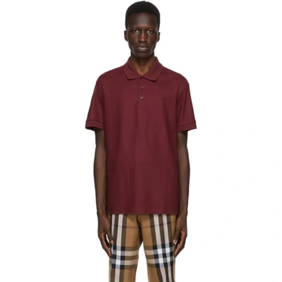 Shop Burberry Burgundy Eddie Polo In Garnet