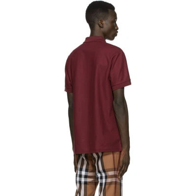 Shop Burberry Burgundy Eddie Polo In Garnet