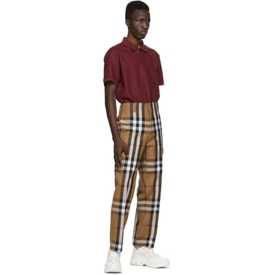 Shop Burberry Burgundy Eddie Polo In Garnet