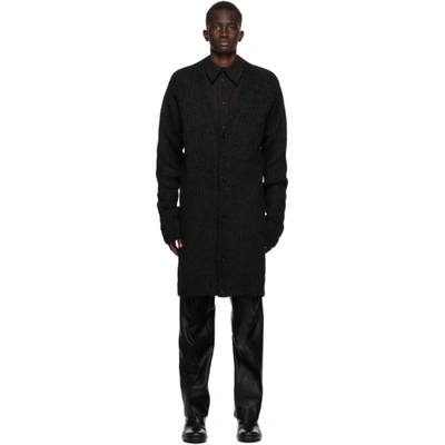 Shop Ann Demeulemeester Black Alpaca Longline Cardigan In Calder Blk