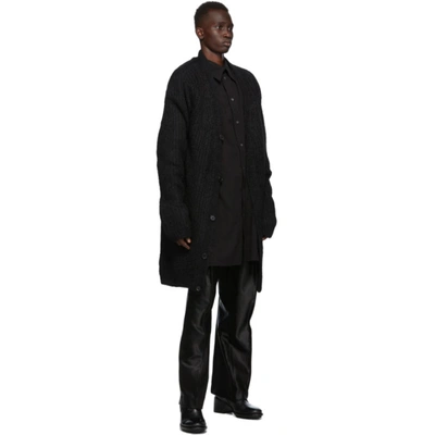 Shop Ann Demeulemeester Black Alpaca Longline Cardigan In Calder Blk