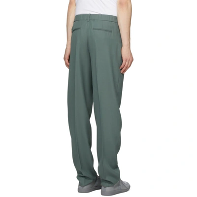 Shop Stella Mccartney Green Wool Tye Trousers In 4467smkteal