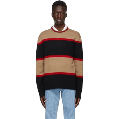 Burberry Garratt Striped Wool-cashmere Jumper In Black Brown | ModeSens