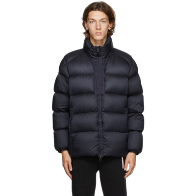 Shop Moncler Navy Down Cevenne Puffer Jacket In 742 Blue