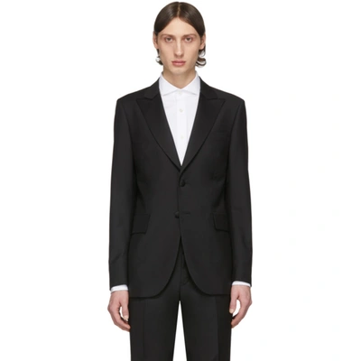 Shop Tiger Of Sweden Black Wool 1903 Tuxedo Blazer In 050 Black