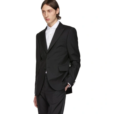 Shop Tiger Of Sweden Black Wool 1903 Tuxedo Blazer In 050 Black