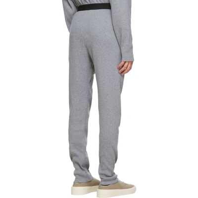 Shop Essentials Grey Thermal Lounge Pants In Dark Heathe