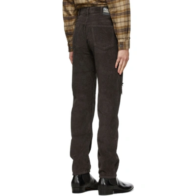 Shop Gucci Brown Corduroy Distressed Trousers In 2224 Dark B