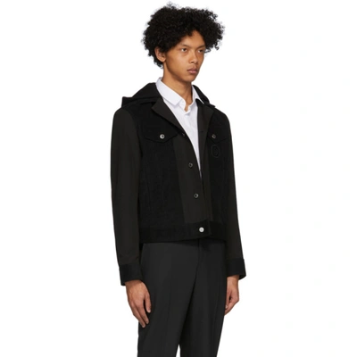 Shop Neil Barrett Black Corduroy Convertible Coat In 01 Black