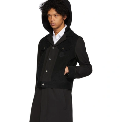 Shop Neil Barrett Black Corduroy Convertible Coat In 01 Black