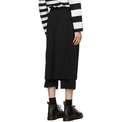 Shop Yohji Yamamoto Black Wool Wrap Trousers