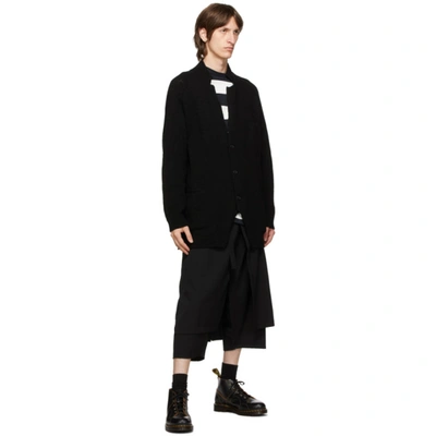 Shop Yohji Yamamoto Black Wool Wrap Trousers