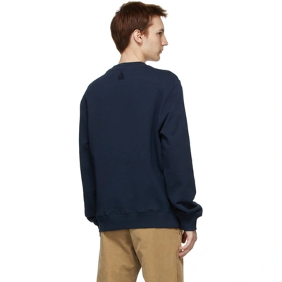 Shop Lanvin Navy Logo Printed Sweatshirt In 291 Midnight Blue