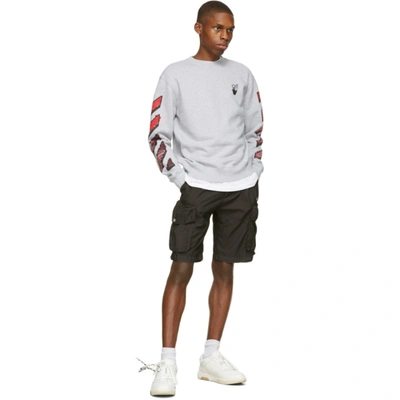 Shop Off-white Grey Slim Marker Sweatshirt In Melange Grey Red