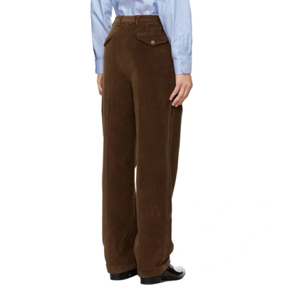 Shop Gucci Brown Cotton Corduroy Trousers In 2514 Russet