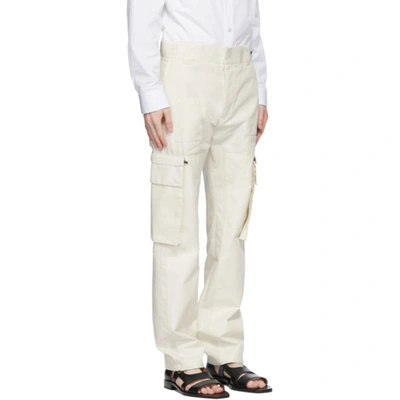 Shop Fendi Off-white Removable Pocket Cargo Pants In F0qk9 Pearl