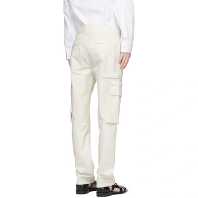 Shop Fendi Off-white Removable Pocket Cargo Pants In F0qk9 Pearl
