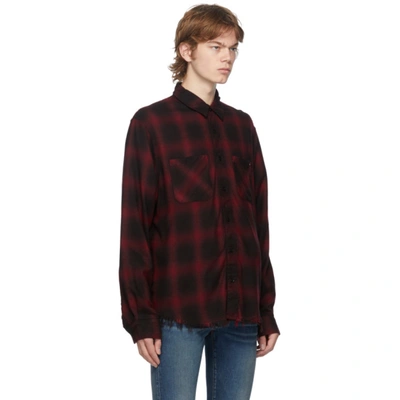 Shop Amiri Red Core Shadow Plaid Shirt