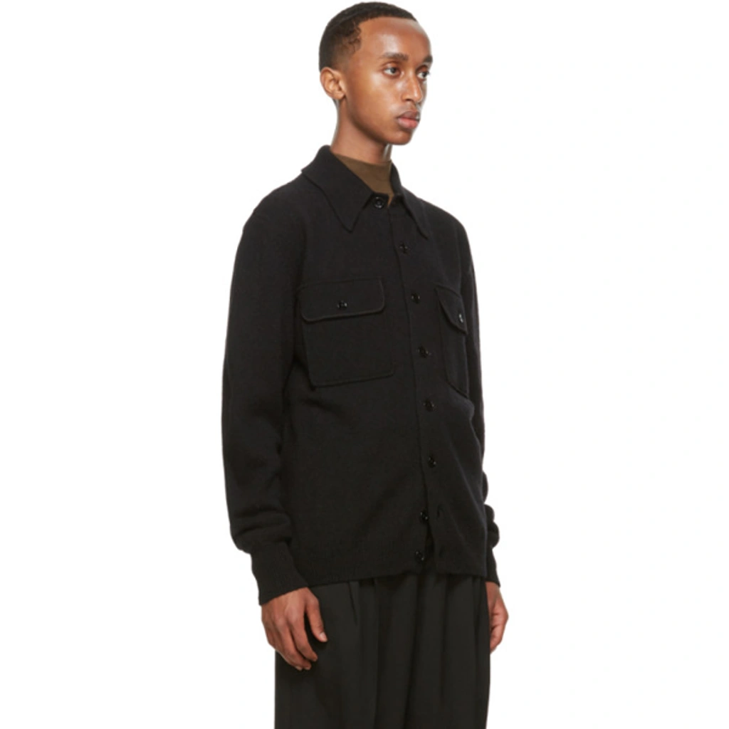 Lemaire Light Felted Wool Long Overshirt In Black | ModeSens