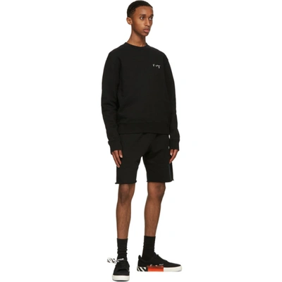 Shop Off-white Black Slim Fit Logo Sweatshirt In Black White