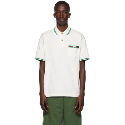 Shop Gucci White Interlocking G Polo In 9061 Whtmul