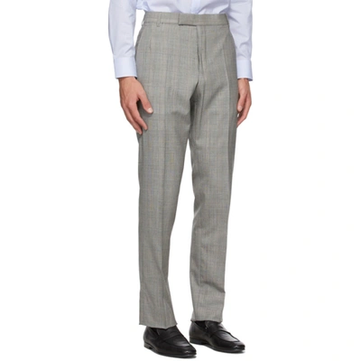 Shop Dunhill Grey Prince Of Wales Check Suit In 030 Grey