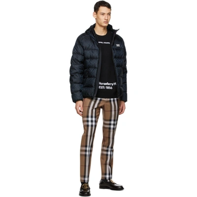 BURBERRY BLACK MONOGRAM HOODED PUFFER JACKET 