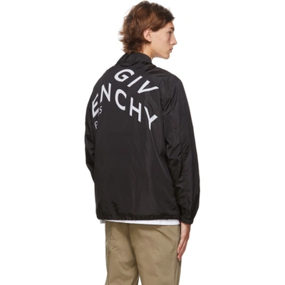 Shop Givenchy Black Refracted Logo Coach Jacket In 004-black/w