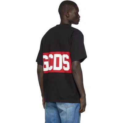 Shop Gcds Black And Red Band Logo T-shirt In 02 Black