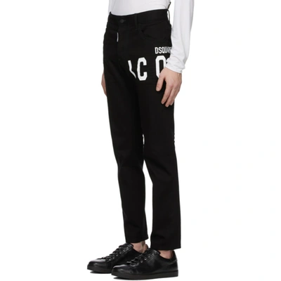 Shop Dsquared2 Black Icon Skater Jeans In 900 Black