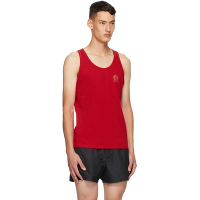 Shop Versace Red Medusa Tank Top In A1203 Red