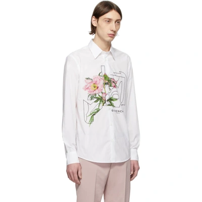 Shop Givenchy White Printed Shirt In 149-white/p