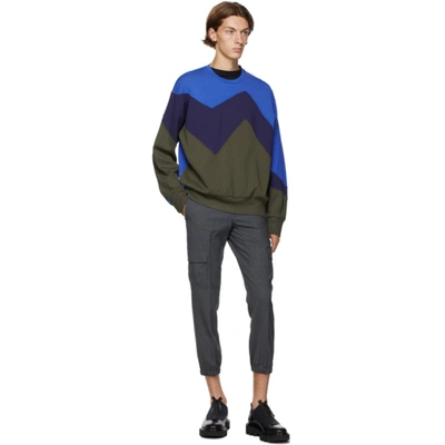 Shop Neil Barrett Black & Khaki Modernist Sweatshirt In 2842 O/blk