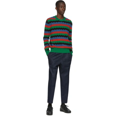 Shop Ami Alexandre Mattiussi Multicolor Striped Crewneck Sweater In Multi 150