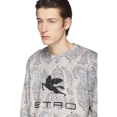 Shop Etro Off-white Neutra Paisley Pegaso Sweatshirt In 3 Mdgray