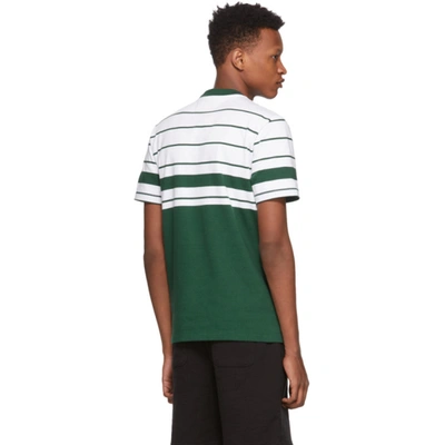 Shop Aimé Leon Dore Green & White Embroidered Stripe T-shirt