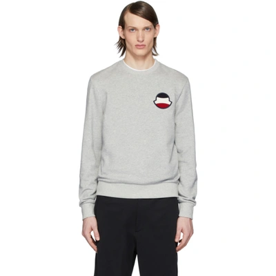 Shop Moncler Grey Logo Sweatshirt In 910 Grey