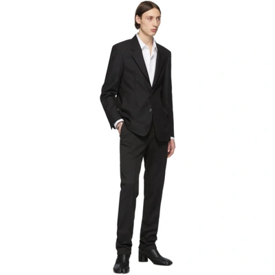 Shop Maison Margiela Black Wool Single-breasted Blazer In 900 Black