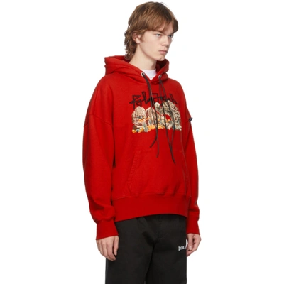 Shop Palm Angels Red Desert Skull Hoodie In Red/multi