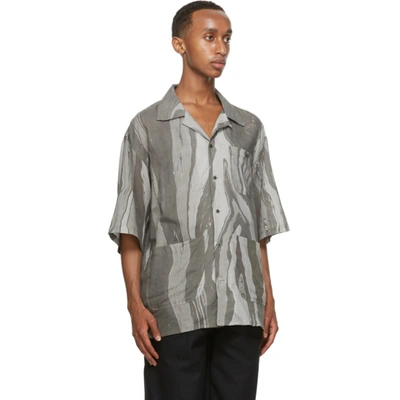 Shop Nicholas Daley Grey Aloha Short Sleeve Shirt In Black Sumin
