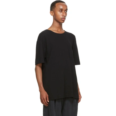 Shop Lemaire Black Crepe Jersey T-shirt In 999 Black