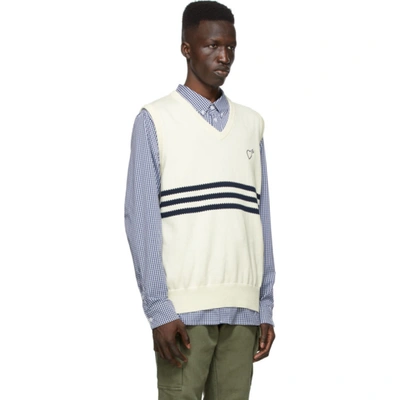 Shop Adidas X Human Made Off-white Knit Hm Vest In Offwhite /