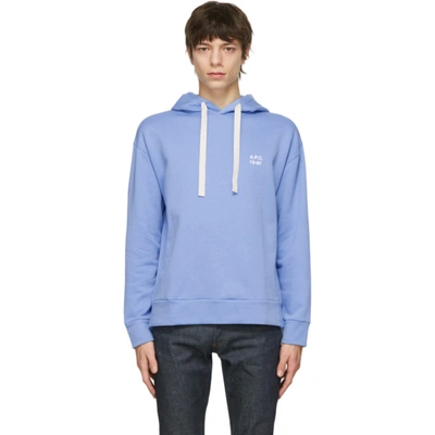 Shop A.p.c. Blue Jason Hoodie In Iaa Blue