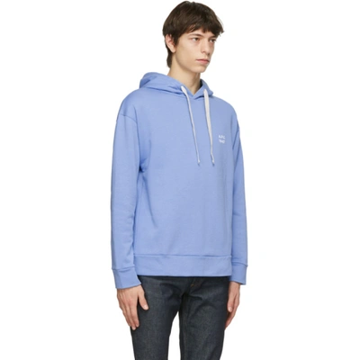 Shop Apc Blue Jason Hoodie In Iaa Blue