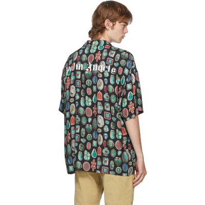 Shop Palm Angels Multicolor Jewels Bowling Short Sleeve Shirt In Black/multi