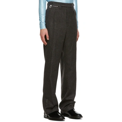 Shop Raf Simons Black And Brown Ankle Zip Trousers In 09966 Blkbr