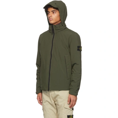 Stone Island Green Soft Shell-r Jacket In V0058 Olive | ModeSens