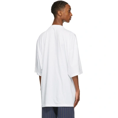 Shop Balenciaga White Languages Medium Fit T-shirt In 9040 White/